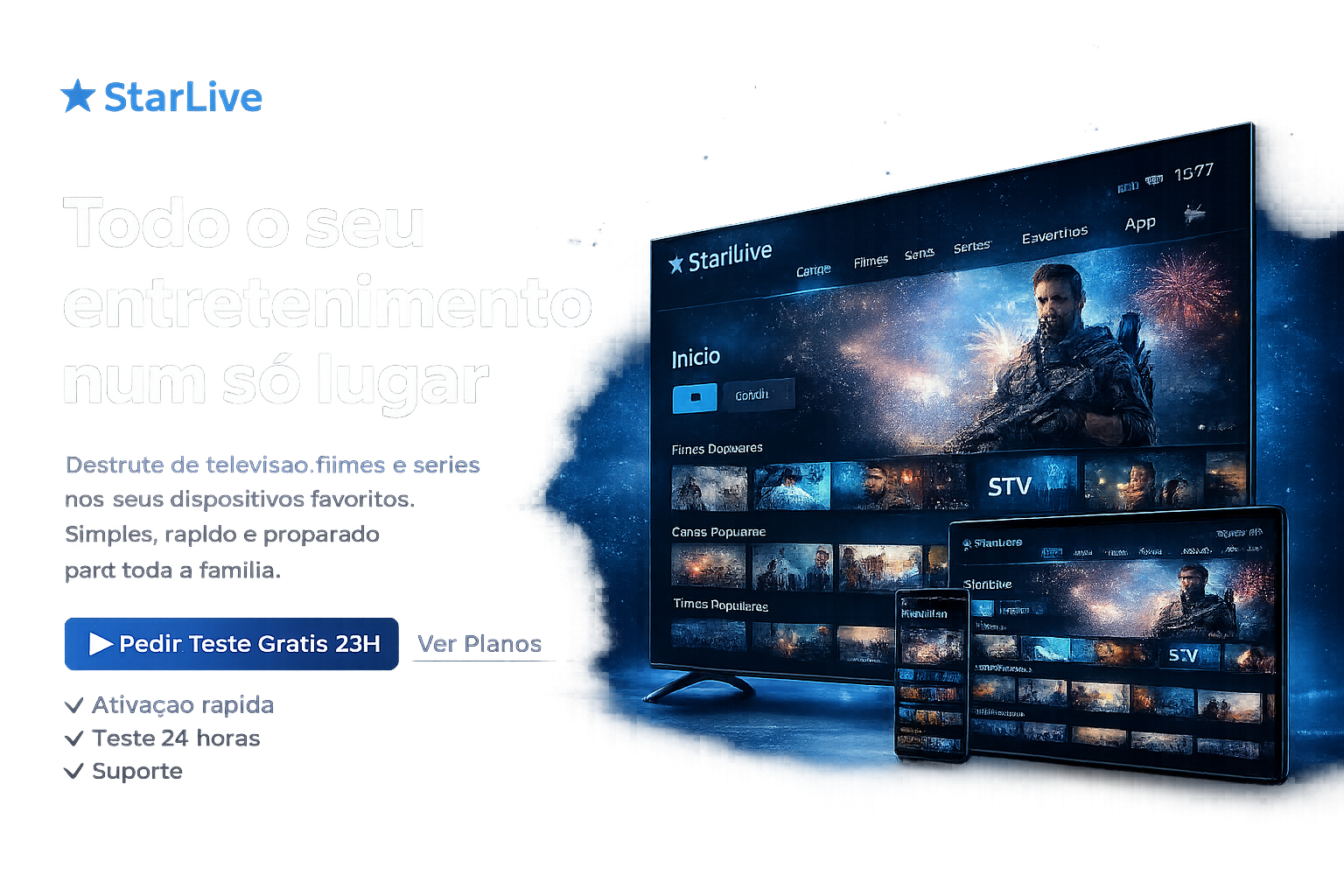 StarLive entretenimento em televisão, computador, tablet e smartphone